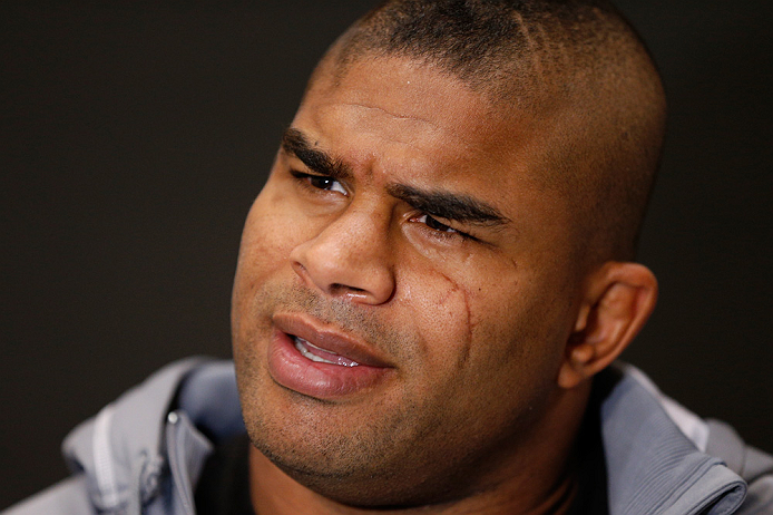 LAS VEGAS, NV - JANUARY 31:  Alistair Overeem interacts with media during the UFC 156 Ultimate Media Day on January 31, 2013 at the Mandalay Bay in Las Vegas, Nevada.  (Photo by Josh Hedges/Zuffa LLC/Zuffa LLC via Getty Images)