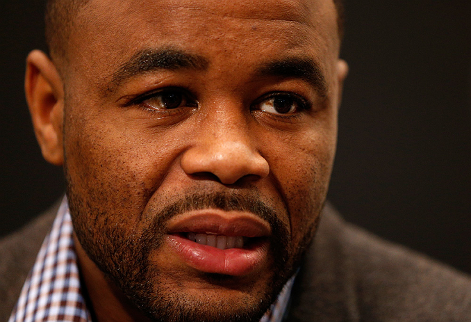 LAS VEGAS, NV - JANUARY 31:  Rashad Evans interacts with media during the UFC 156 Ultimate Media Day on January 31, 2013 at the Mandalay Bay in Las Vegas, Nevada.  (Photo by Josh Hedges/Zuffa LLC/Zuffa LLC via Getty Images)