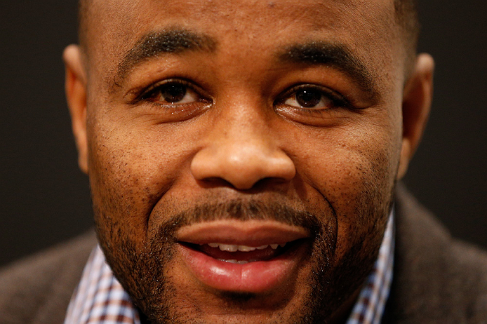 LAS VEGAS, NV - JANUARY 31:  Rashad Evans interacts with media during the UFC 156 Ultimate Media Day on January 31, 2013 at the Mandalay Bay in Las Vegas, Nevada.  (Photo by Josh Hedges/Zuffa LLC/Zuffa LLC via Getty Images)