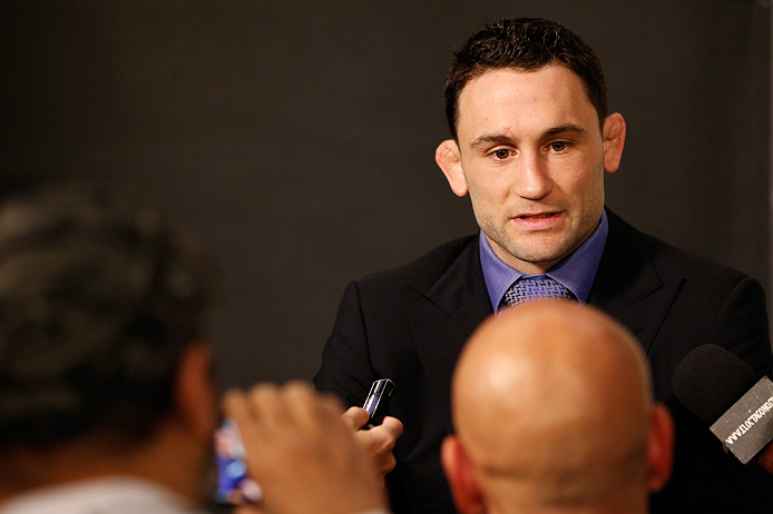 LAS VEGAS, NV - JANUARY 31:  Frankie Edgar interacts with media during the UFC 156 Ultimate Media Day on January 31, 2013 at the Mandalay Bay in Las Vegas, Nevada.  (Photo by Josh Hedges/Zuffa LLC/Zuffa LLC via Getty Images)