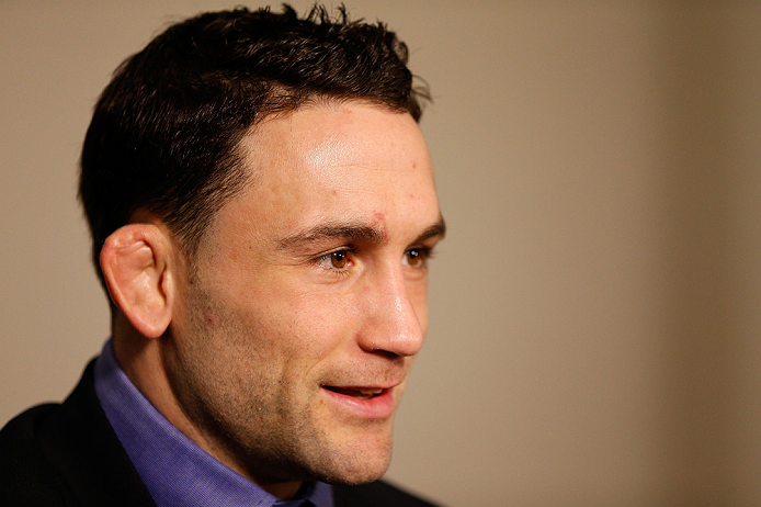 LAS VEGAS, NV - JANUARY 31:  Frankie Edgar interacts with media during the UFC 156 Ultimate Media Day on January 31, 2013 at the Mandalay Bay in Las Vegas, Nevada.  (Photo by Josh Hedges/Zuffa LLC/Zuffa LLC via Getty Images)