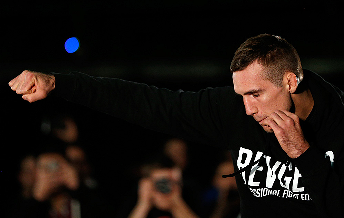 Rory MacDonald holds an open training session for media at the EA Sports Capture Lab on 6/12/14 in Vancouver, British Columbia, Canada. (Photo by Josh Hedges/Zuffa LLC)
