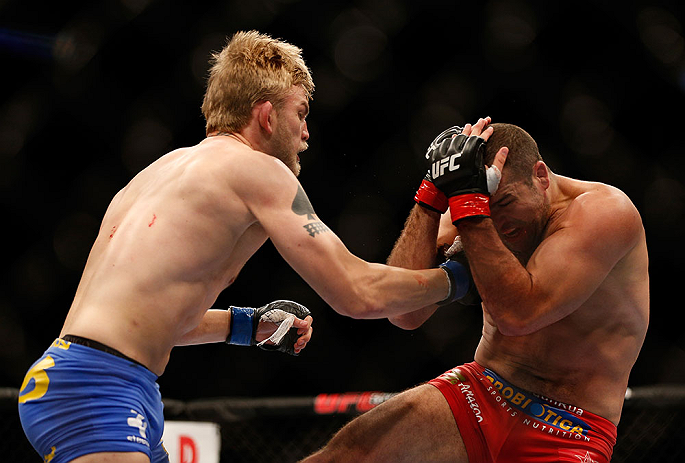 SEATTLE, WA - DECEMBER 08: (L-R) Alexander Gustafsson punches Mauricio Rua during their light heavyweight bout at the UFC on FOX event on December 8, 2012 at Key Arena in Seattle, Washington. (Photo by Josh Hedges/Zuffa LLC/Zuffa LLC via Getty Images) *** Local Caption *** Mauricio Rua; Alexander Gustafsson