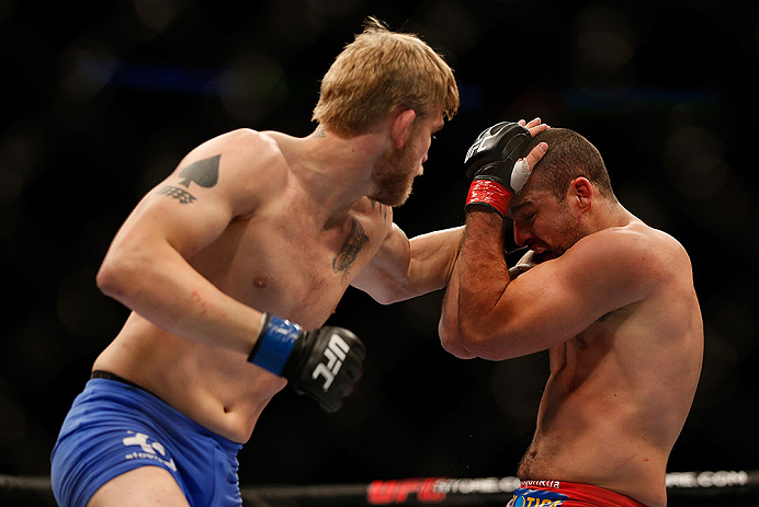 SEATTLE, WA - DECEMBER 08: (L-R) Alexander Gustafsson punches Mauricio Rua during their light heavyweight bout at the UFC on FOX event on December 8, 2012 at Key Arena in Seattle, Washington. (Photo by Josh Hedges/Zuffa LLC/Zuffa LLC via Getty Images) *** Local Caption *** Mauricio Rua; Alexander Gustafsson