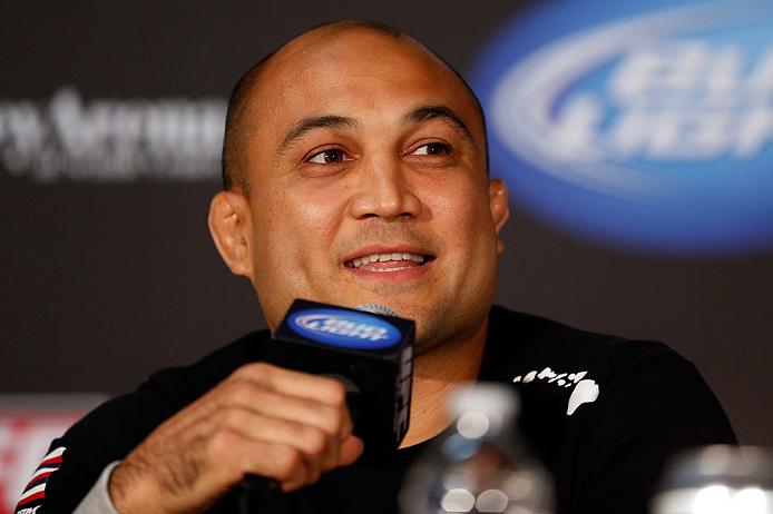 SEATTLE, WA - DECEMBER 06: BJ Penn interacts with media during the UFC on FOX press conference on December 6, 2012 at Key Arena in Seattle, Washington. (Photo by Josh Hedges/Zuffa LLC/Zuffa LLC via Getty Images)