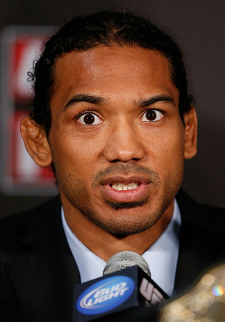 SEATTLE, WA - DECEMBER 06: Benson Henderson interacts with media during the UFC on FOX press conference on December 6, 2012 at Key Arena in Seattle, Washington. (Photo by Josh Hedges/Zuffa LLC/Zuffa LLC via Getty Images)