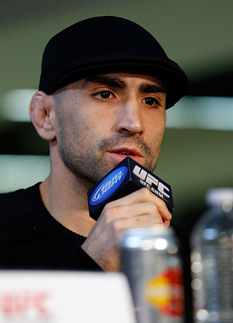 CHICAGO, IL - JANUARY 24: Ricardo Lamas interacts with media during the UFC on FOX press conference on January 24, 2013 at the United Center in Chicago, Illinois. (Photo by Josh Hedges/Zuffa LLC/Zuffa LLC via Getty Images)
