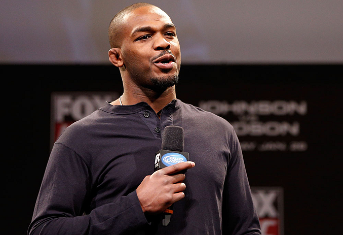 CHICAGO, IL - JANUARY 25: UFC light heavyweight champion Jon Jones interacts with fans during a Q&A session before the UFC on FOX weigh-in on January 25, 2013 at the Chicago Theatre in Chicago, Illinois. (Photo by Josh Hedges/Zuffa LLC/Zuffa LLC via Getty Images)