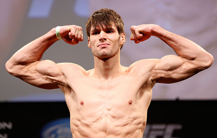 CHICAGO, IL - JANUARY 25: Simeon Thoresen weighs in during the UFC on FOX weigh-in on January 25, 2013 at the Chicago Theatre in Chicago, Illinois. (Photo by Josh Hedges/Zuffa LLC/Zuffa LLC via Getty Images)