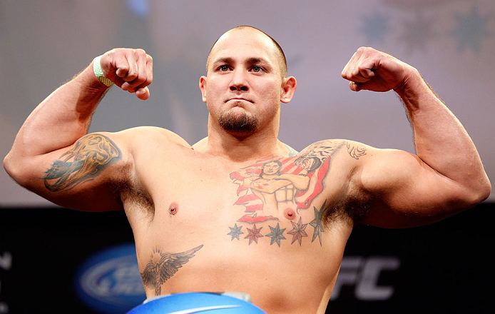 CHICAGO, IL - JANUARY 25: Shawn Jordan weighs in during the UFC on FOX weigh-in on January 25, 2013 at the Chicago Theatre in Chicago, Illinois. (Photo by Josh Hedges/Zuffa LLC/Zuffa LLC via Getty Images)