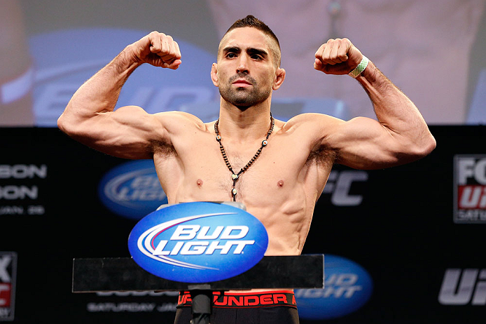 CHICAGO, IL - JANUARY 25: Ricardo Lamas weighs in during the UFC on FOX weigh-in on January 25, 2013 at the Chicago Theatre in Chicago, Illinois. (Photo by Josh Hedges/Zuffa LLC/Zuffa LLC via Getty Images)