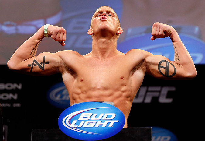 CHICAGO, IL - JANUARY 25:  Erik Koch weighs in during the UFC on FOX weigh-in on January 25, 2013 at the Chicago Theatre in Chicago, Illinois. (Photo by Josh Hedges/Zuffa LLC/Zuffa LLC via Getty Images)