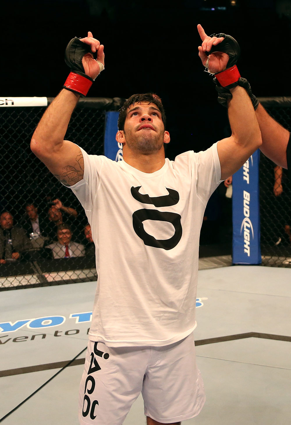 SAN JOSE, CA - JULY 11: Raphael Assuncao reacts to being declared the winner in his fight against Issei Tamura at HP Pavilion on July 11, 2012 in San Jose, California. (Photo by Ezra Shaw/Zuffa LLC/Zuffa LLC via Getty Images) *** Local Caption *** Issei Tamura; Raphael Assuncao