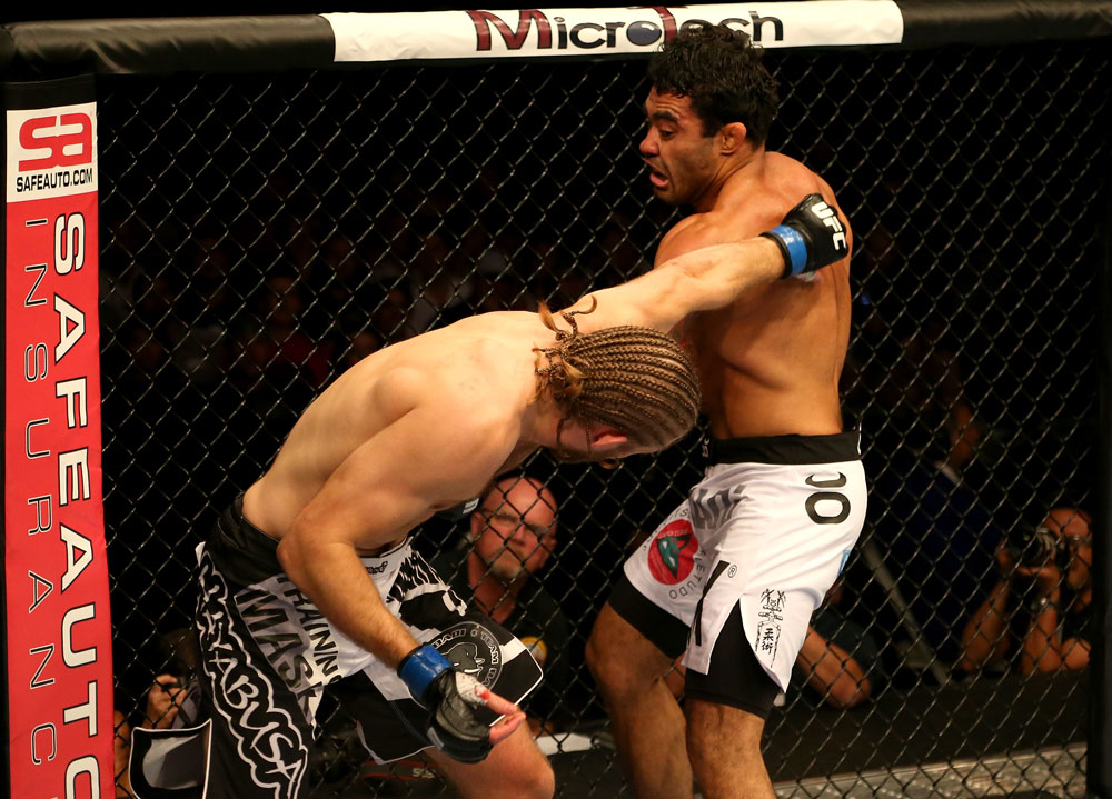 SAN JOSE, CA - JULY 11: (R-L) Rafael Natal punches Andrew Craig during their middleweight bout at HP Pavilion on July 11, 2012 in San Jose, California. (Photo by Ezra Shaw/Zuffa LLC/Zuffa LLC via Getty Images) *** Local Caption *** Rafael Natal; Andrew Craig
