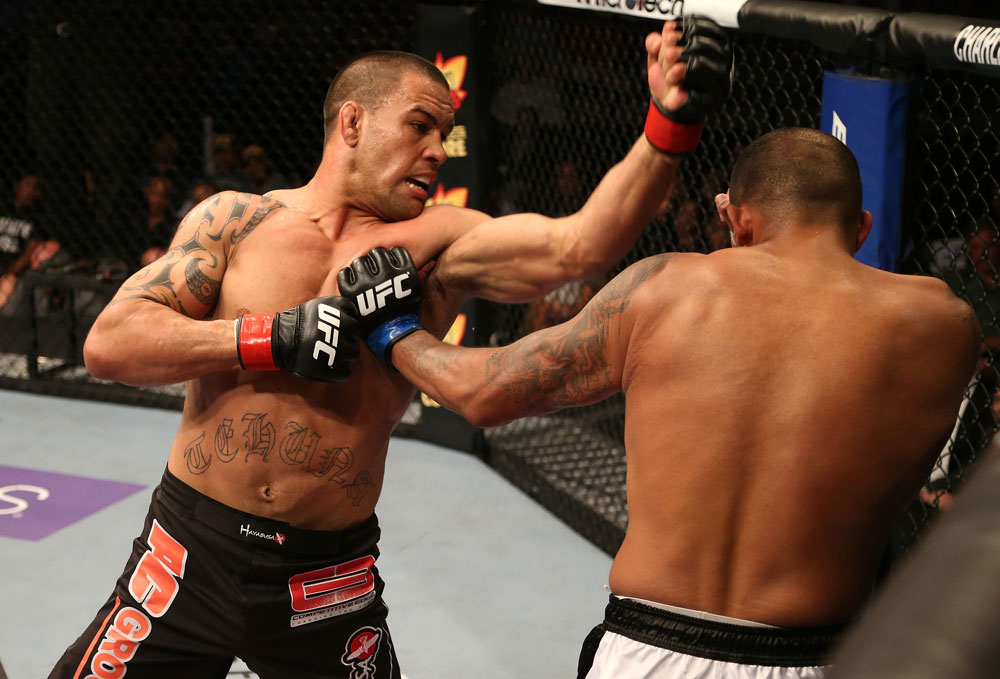 SAN JOSE, CA - JULY 11: (L-R) James Te Huna punches Joey Beltran during their light heavyweight bout at HP Pavilion on July 11, 2012 in San Jose, California. (Photo by Ezra Shaw/Zuffa LLC/Zuffa LLC via Getty Images) *** Local Caption *** James Te Huna; Joey Beltran