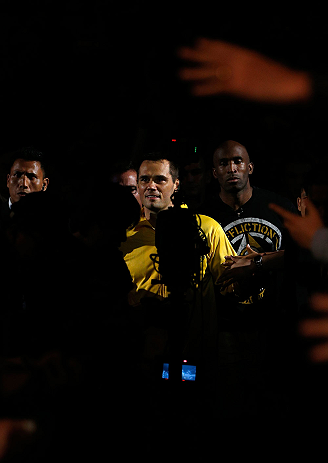 MACAU, MACAU - NOVEMBER 10: Rich Franklin enters the arena before his middleweight bout against Cung Le at the UFC Macao event inside CotaiArena on November 10, 2012 in Macau, Macau. (Photo by Josh Hedges/Zuffa LLC/Zuffa LLC via Getty Images)