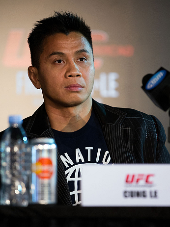 HONG KONG - NOVEMBER 07: Cung Le speaks during a UFC press conference at Harbour City Mall on November 7, 2012 in Hong Kong, Hong Kong. (Photo by Josh Hedges/Zuffa LLC/Zuffa LLC via Getty Images)