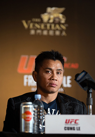 HONG KONG - NOVEMBER 07: Cung Le looks on uring a UFC press conference at Harbour City Mall on November 7, 2012 in Hong Kong, Hong Kong. (Photo by Josh Hedges/Zuffa LLC/Zuffa LLC via Getty Images)