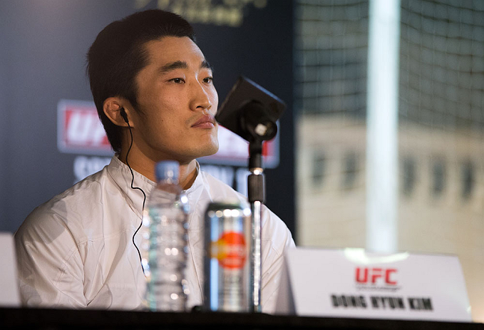 HONG KONG - NOVEMBER 07: Dong Hyun Kim speaks during a UFC press conference at Harbour City Mall on November 7, 2012 in Hong Kong, Hong Kong. (Photo by Josh Hedges/Zuffa LLC/Zuffa LLC via Getty Images)