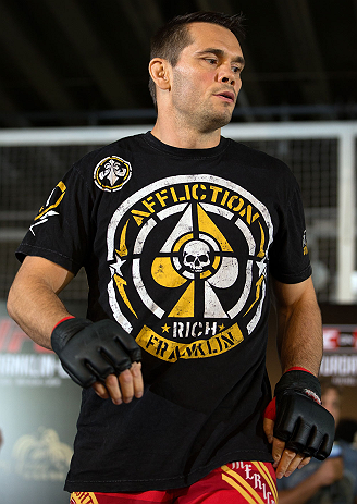 HONG KONG - NOVEMBER 07: Rich Franklin works out for media and fans during a UFC open workout session at Harbour City Mall on November 7, 2012 in Hong Kong, Hong Kong. (Photo by Josh Hedges/Zuffa LLC/Zuffa LLC via Getty Images)