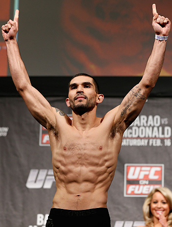 LONDON, ENGLAND - FEBRUARY 15:  Ulysses Gomez weighs in during the UFC weigh-in on February 15, 2013 at Wembley Arena in London, England.  (Photo by Josh Hedges/Zuffa LLC/Zuffa LLC via Getty Images)