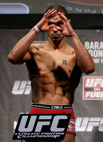 LONDON, ENGLAND - FEBRUARY 15:  Vaughan Lee weighs in during the UFC weigh-in on February 15, 2013 at Wembley Arena in London, England.  (Photo by Josh Hedges/Zuffa LLC/Zuffa LLC via Getty Images)