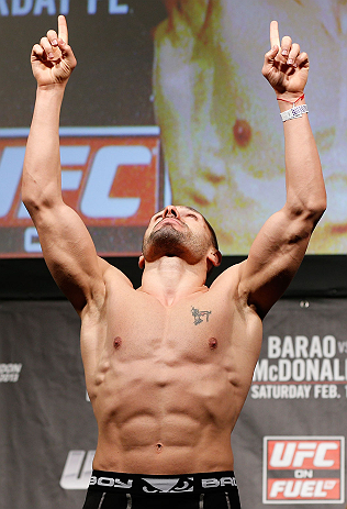 LONDON, ENGLAND - FEBRUARY 15:  Stanislav Nedkov weighs in during the UFC weigh-in on February 15, 2013 at Wembley Arena in London, England.  (Photo by Josh Hedges/Zuffa LLC/Zuffa LLC via Getty Images)