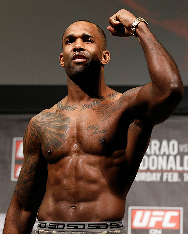 LONDON, ENGLAND - FEBRUARY 15:  Jimi Manuwa weighs in during the UFC weigh-in on February 15, 2013 at Wembley Arena in London, England.  (Photo by Josh Hedges/Zuffa LLC/Zuffa LLC via Getty Images)
