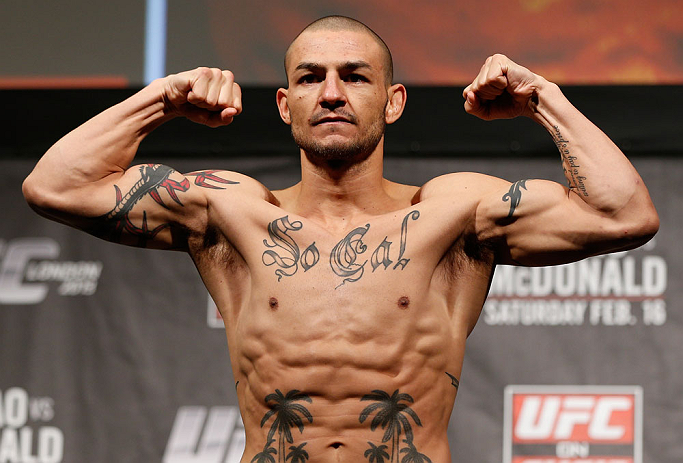 LONDON, ENGLAND - FEBRUARY 15:  Cub Swanson weighs in during the UFC weigh-in on February 15, 2013 at Wembley Arena in London, England.  (Photo by Josh Hedges/Zuffa LLC/Zuffa LLC via Getty Images)