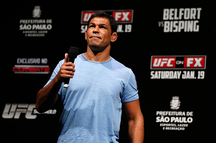 SAO PAULO, BRAZIL - JANUARY 18: Antonio Rodrigo "Minotauro" Nogueira interacts with fans during a Q&A session before the UFC on FX official weigh-in event on January 18, 2013 at Ibirapuera Gymnasium in Sao Paulo, Brazil. (Photo by Josh Hedges/Zuffa LLC/Zuffa LLC via Getty Images)