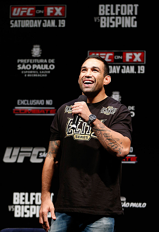 SAO PAULO, BRAZIL - JANUARY 18: Fabricio Werdum interacts with fans during a Q&A session before the UFC on FX official weigh-in event on January 18, 2013 at Ibirapuera Gymnasium in Sao Paulo, Brazil. (Photo by Josh Hedges/Zuffa LLC/Zuffa LLC via Getty Images)