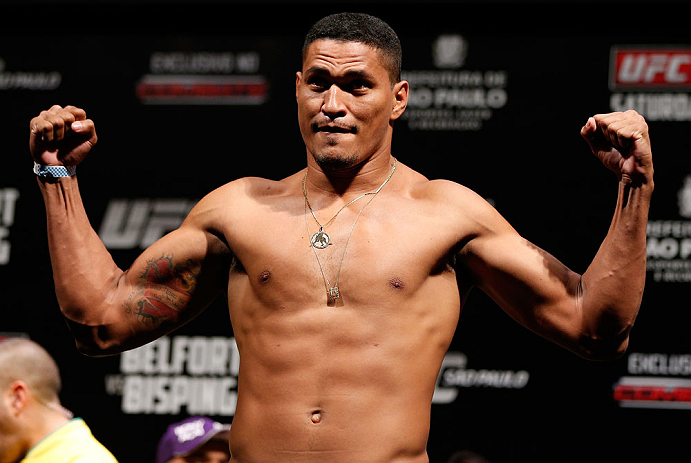 SAO PAULO, BRAZIL - JANUARY 18:  Ildemar Alcantara weighs in during the UFC on FX official weigh-in event on January 18, 2013 at Ibirapuera Gymnasium in Sao Paulo, Brazil. (Photo by Josh Hedges/Zuffa LLC/Zuffa LLC via Getty Images)