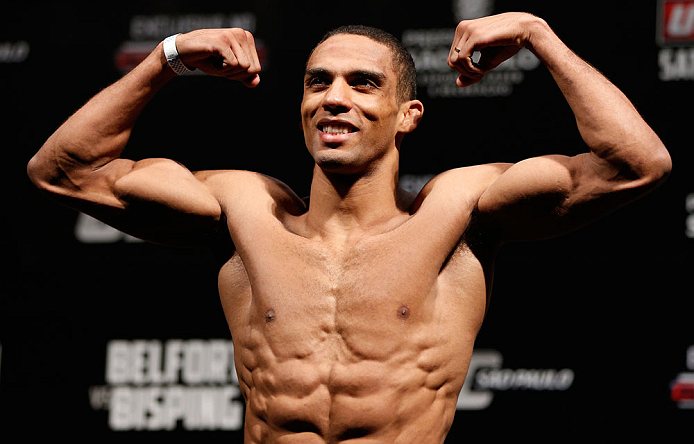 SAO PAULO, BRAZIL - JANUARY 18: Edson Barboza weighs in during the UFC on FX official weigh-in event on January 18, 2013 at Ibirapuera Gymnasium in Sao Paulo, Brazil. (Photo by Josh Hedges/Zuffa LLC/Zuffa LLC via Getty Images)