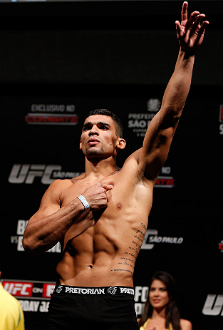 SAO PAULO, BRAZIL - JANUARY 18: Ronny Markes weighs in during the UFC on FX official weigh-in event on January 18, 2013 at Ibirapuera Gymnasium in Sao Paulo, Brazil. (Photo by Josh Hedges/Zuffa LLC/Zuffa LLC via Getty Images)