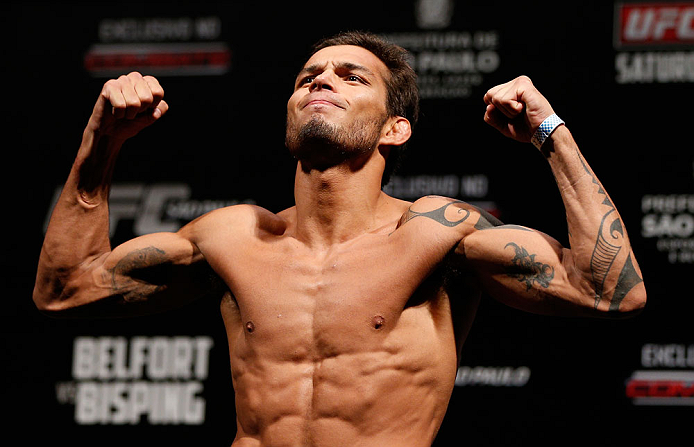 SAO PAULO, BRAZIL - JANUARY 18: Milton Vieira weighs in during the UFC on FX official weigh-in event on January 18, 2013 at Ibirapuera Gymnasium in Sao Paulo, Brazil. (Photo by Josh Hedges/Zuffa LLC/Zuffa LLC via Getty Images)