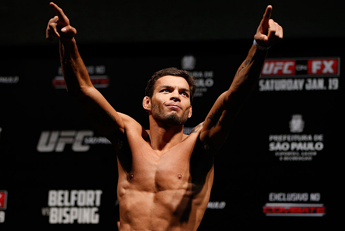 SAO PAULO, BRAZIL - JANUARY 18: Milton Vieira weighs in during the UFC on FX official weigh-in event on January 18, 2013 at Ibirapuera Gymnasium in Sao Paulo, Brazil. (Photo by Josh Hedges/Zuffa LLC/Zuffa LLC via Getty Images)