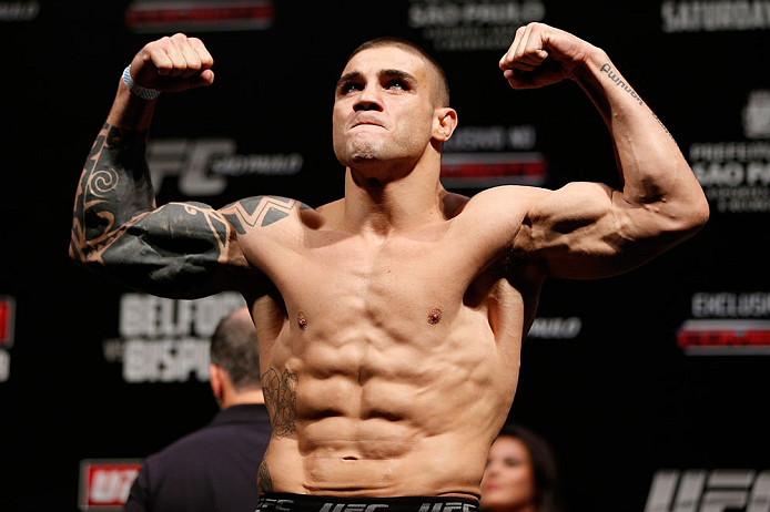 SAO PAULO, BRAZIL - JANUARY 18:  Daniel Sarafian weighs in during the UFC on FX official weigh-in event on January 18, 2013 at Ibirapuera Gymnasium in Sao Paulo, Brazil. (Photo by Josh Hedges/Zuffa LLC/Zuffa LLC via Getty Images)