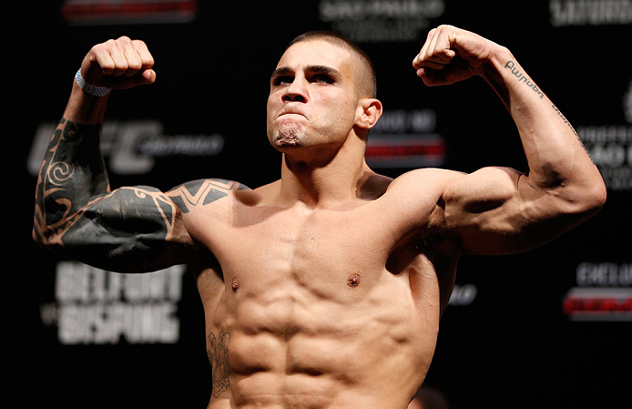 SAO PAULO, BRAZIL - JANUARY 18: Daniel Sarafian weighs in during the UFC on FX official weigh-in event on January 18, 2013 at Ibirapuera Gymnasium in Sao Paulo, Brazil. (Photo by Josh Hedges/Zuffa LLC/Zuffa LLC via Getty Images)