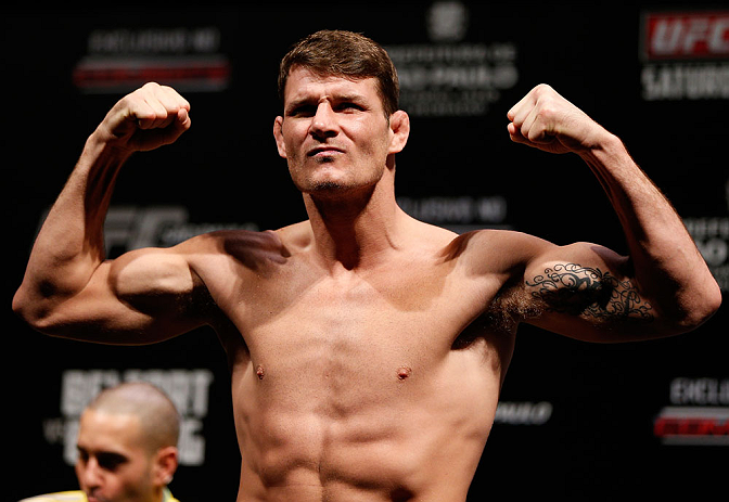 SAO PAULO, BRAZIL - JANUARY 18: Michael Bisping weighs in during the UFC on FX official weigh-in event on January 18, 2013 at Ibirapuera Gymnasium in Sao Paulo, Brazil. (Photo by Josh Hedges/Zuffa LLC/Zuffa LLC via Getty Images)