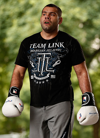 SAO PAULO, BRAZIL - JANUARY 16:  Gabriel Gonzaga participates in an open workout session for media and fans on January 16, 2013 at Parque Anhangaba&Atilde;&ordm; in Sao Paulo, Brazil. (Photo by Josh Hedges/Zuffa LLC/Zuffa LLC via Getty Images)