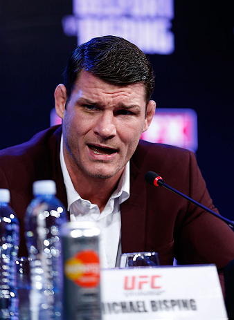 SAO PAULO, BRAZIL - JANUARY 17:  Michael Bisping interacts with media during a UFC press conference on January 17, 2013 at the Hilton Hotel in Sao Paulo, Brazil. (Photo by Josh Hedges/Zuffa LLC/Zuffa LLC via Getty Images)