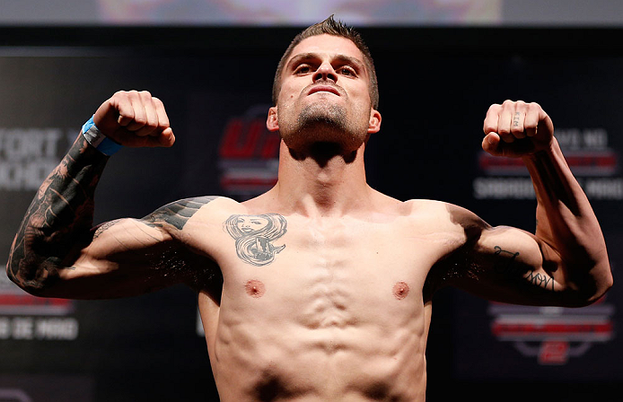 JARAGUA DO SUL, BRAZIL - MAY 17: Jeremy Larsen weighs in during the UFC on FX weigh-in on May 17, 2013 at the Arena Jaragua in Jaragua do Sul, Santa Catarina, Brazil. (Photo by Josh Hedges/Zuffa LLC/Zuffa LLC via Getty Images)