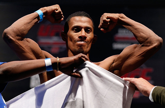 JARAGUA DO SUL, BRAZIL - MAY 17: Yuri Alcantara weighs in during the UFC on FX weigh-in on May 17, 2013 at the Arena Jaragua in Jaragua do Sul, Santa Catarina, Brazil. (Photo by Josh Hedges/Zuffa LLC/Zuffa LLC via Getty Images)
