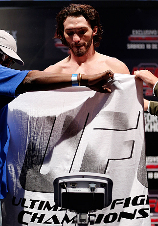 JARAGUA DO SUL, BRAZIL - MAY 17: Mike Rio weighs in during the UFC on FX weigh-in on May 17, 2013 at the Arena Jaragua in Jaragua do Sul, Santa Catarina, Brazil. (Photo by Josh Hedges/Zuffa LLC/Zuffa LLC via Getty Images)