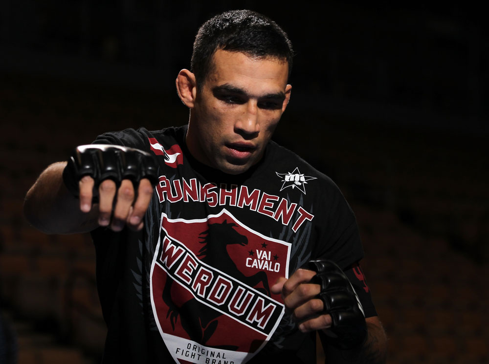 LAS VEGAS, NV - FEBRUARY 01: Fabricio Werdum works out for the media and fans during the UFC 143 open workouts at Mandalay Bay Events Center on February 1, 2012 in Las Vegas, United States. (Photo by Josh Hedges/Zuffa LLC/Zuffa LLC via Getty Images) *** Local Caption *** Fabricio Werdum