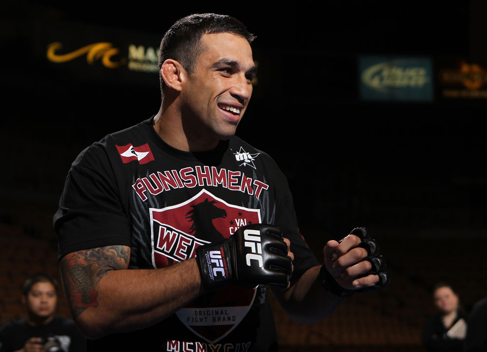 LAS VEGAS, NV - FEBRUARY 01: Fabricio Werdum works out for the media and fans during the UFC 143 open workouts at Mandalay Bay Events Center on February 1, 2012 in Las Vegas, United States. (Photo by Josh Hedges/Zuffa LLC/Zuffa LLC via Getty Images) *** Local Caption *** Fabricio Werdum