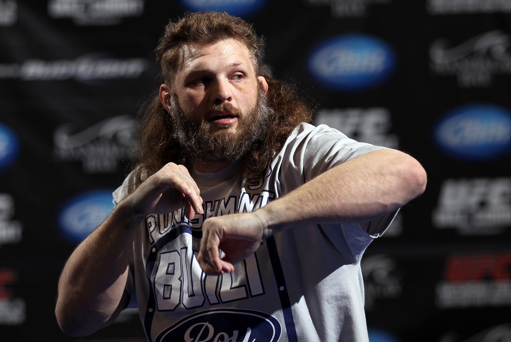 LAS VEGAS, NV - FEBRUARY 01: Roy Nelson works out for the media and fans during the UFC 143 open workouts at Mandalay Bay Events Center on February 1, 2012 in Las Vegas, United States. (Photo by Josh Hedges/Zuffa LLC/Zuffa LLC via Getty Images) *** Local Caption *** Roy Nelson
