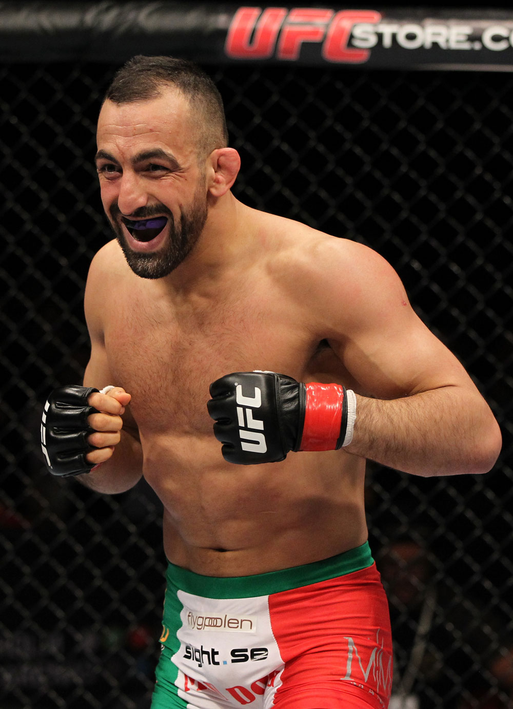 STOCKHOLM, SWEDEN - APRIL 14: Reza Madadi of Sweden stands in the Octagon during his bout against Yoislandy Izquierdo at the UFC on Fuel TV event at Ericsson Globe on April 14, 2012 in Stockholm, Sweden. (Photo by Josh Hedges/Zuffa LLC/Zuffa LLC via Getty Images)