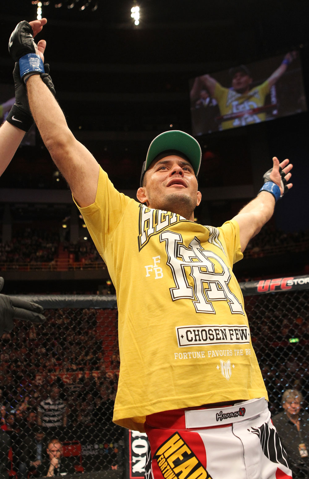 STOCKHOLM, SWEDEN - APRIL 14: Siyar Bahadurzada reacts to his win over Paulo Thiago at the UFC on Fuel TV event at Ericsson Globe on April 14, 2012 in Stockholm, Sweden. (Photo by Josh Hedges/Zuffa LLC/Zuffa LLC via Getty Images)