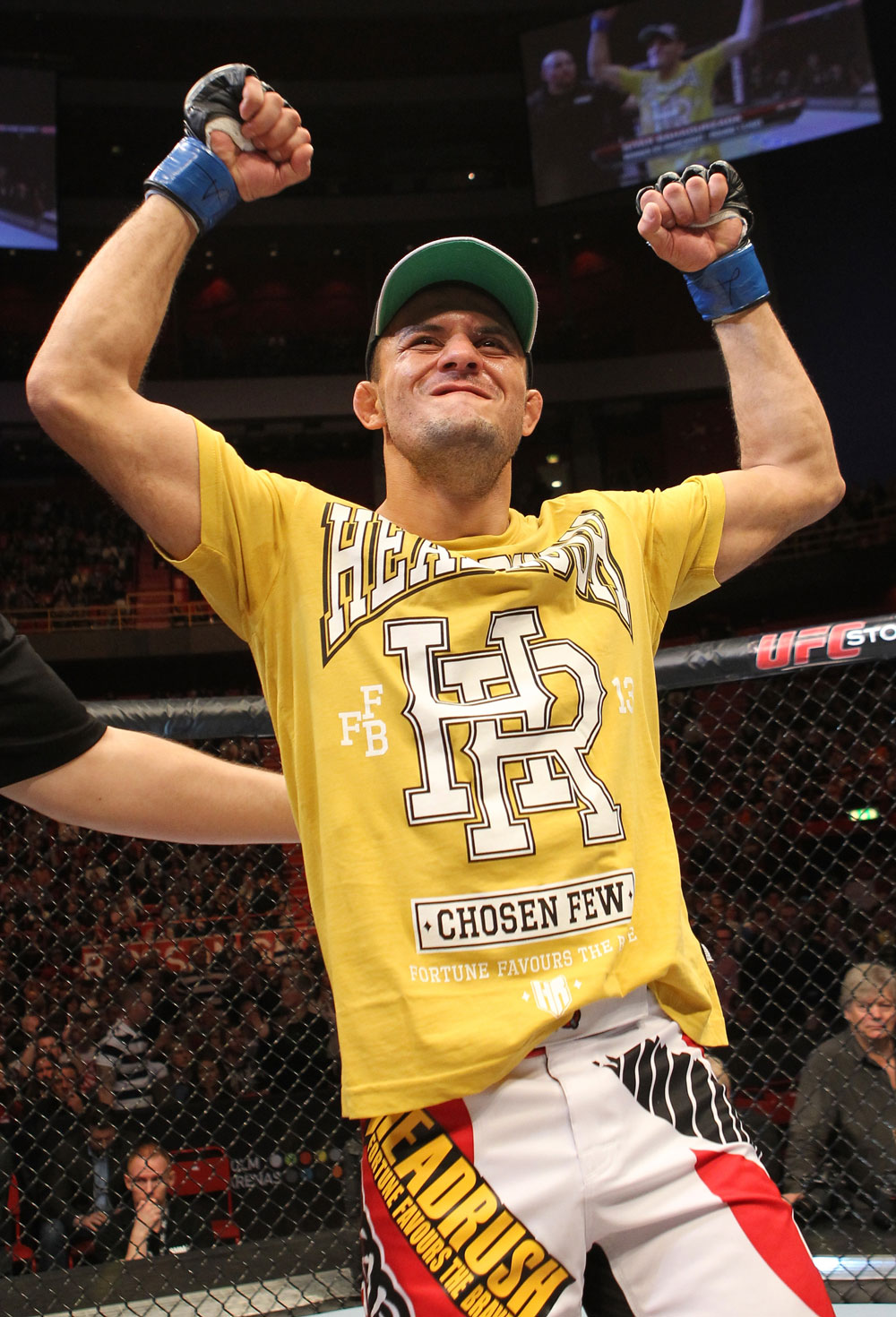 STOCKHOLM, SWEDEN - APRIL 14: Siyar Bahadurzada reacts to his win over Paulo Thiago at the UFC on Fuel TV event at Ericsson Globe on April 14, 2012 in Stockholm, Sweden. (Photo by Josh Hedges/Zuffa LLC/Zuffa LLC via Getty Images)